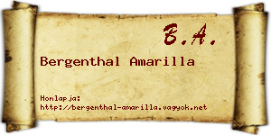 Bergenthal Amarilla névjegykártya